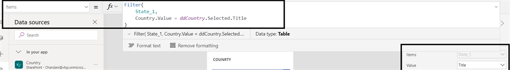 PowerApps Cascading Dropdown